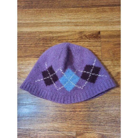 Abercrombie & Fitch Accessories - Vtge Abercrombie & Fitch Purple Argyle Wool Beanie Hat
